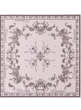 Three Quarters25AW 黑色蝴蝶结腰果花复古百搭方巾