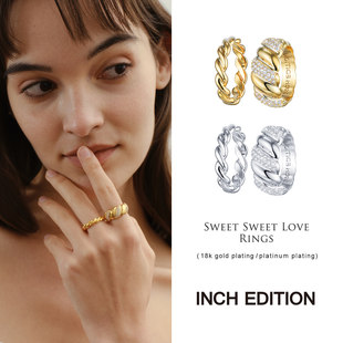 【折】INCH EDITION 新款浪漫交织-麻花套戒叠戴戒指套装情侣款