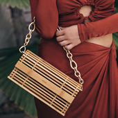 折 款 Cult Gaia 经典 美国品牌 单肩斜跨竹篮包度假