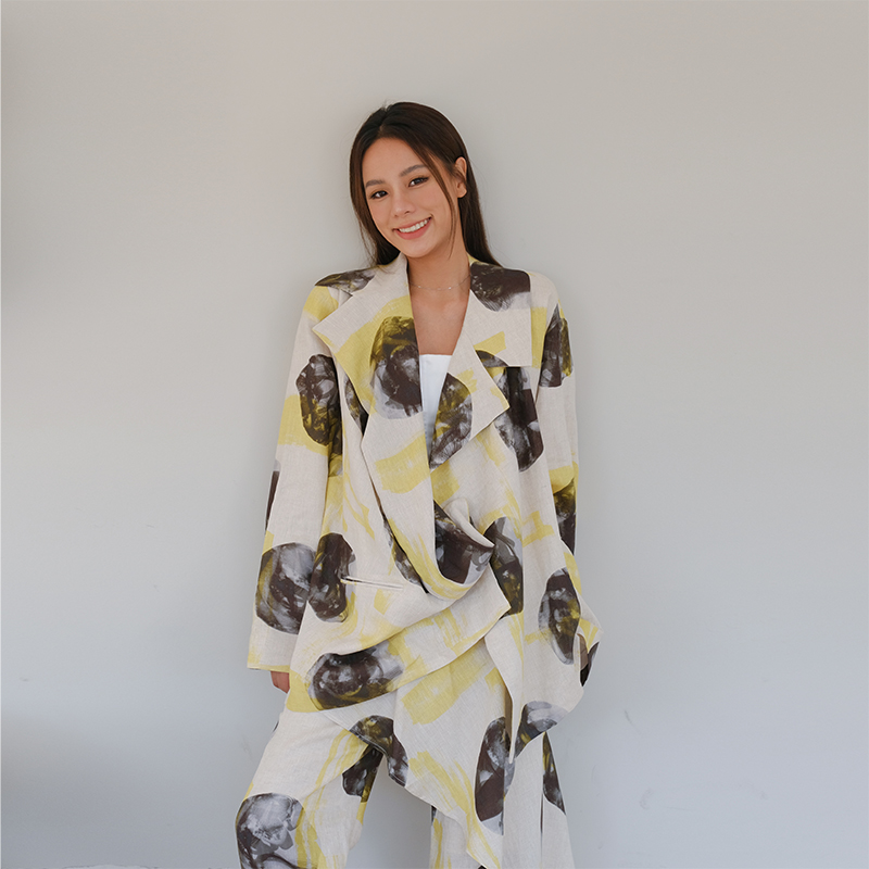 【折】YUICHI YANG单扣西装外套不规则裙裤不对称秋冬新款