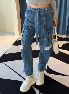 【清货折】SJYP潮牌黑色印花字母圆领无袖背心补丁牛仔裤