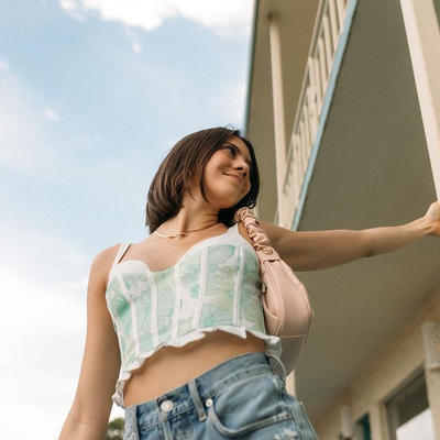 国现For Love and Lemons春夏复古碎花系列半身裙连衣裙胸衣木兰