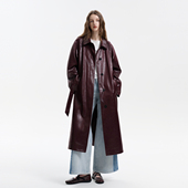 25SS简约安可拉红长款 Quarters Three 风衣外套女 明星同款