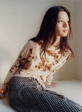 PETRE COR 25AW 印花小立领抽褶上衣百搭 鱼尾裙百搭长裤