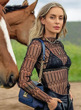 【折】Alice mccall夏性感纯黑蕾丝透视连衣裙短裙裤裙