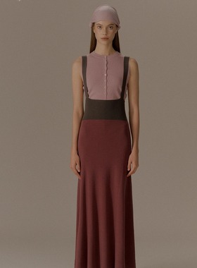 o cloche code 25年秋季 双肩背带长裙 棉羊绒纽扣马甲