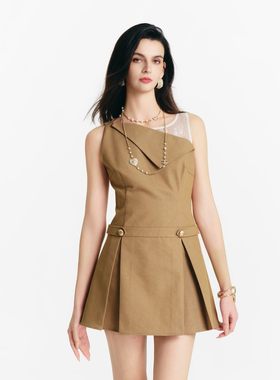 Diana Vevina 2026SS 工装连衣裙拼蕾丝不对称连衣裙