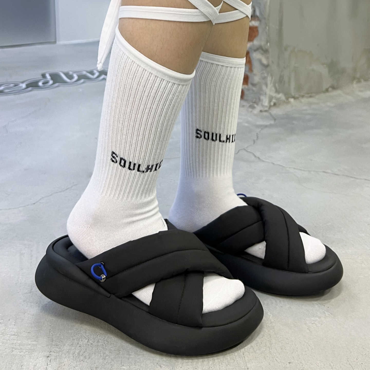 同款lost in echo一脚蹬沙发外穿防滑增高厚底凉拖鞋