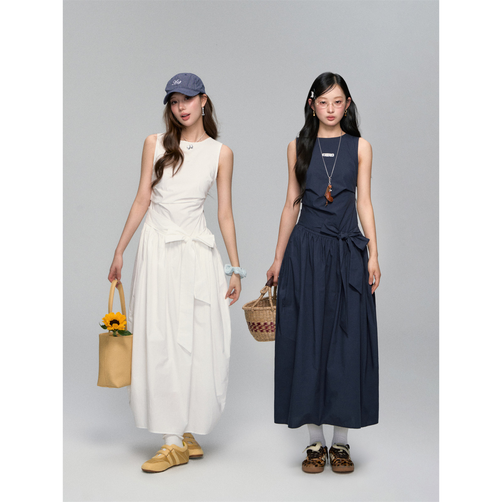 【折】AsGony25ss 航海系简约无袖绑带休闲连衣裙