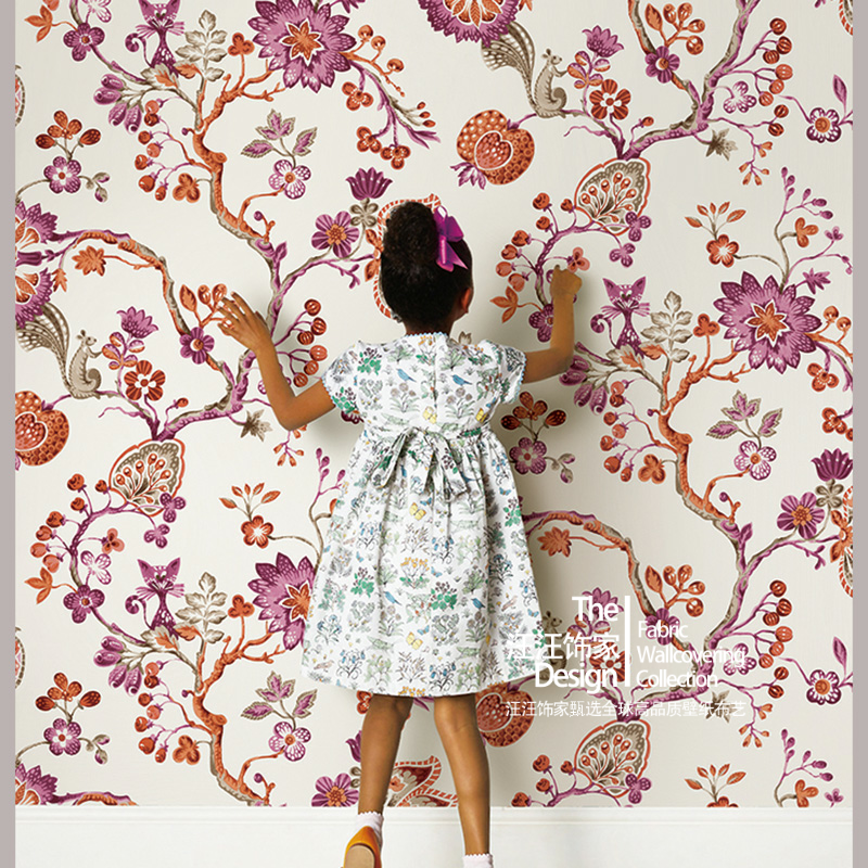 美绮 无缝定制墙布  现代简约 美式 田园 儿童房背景满铺无缝墙布