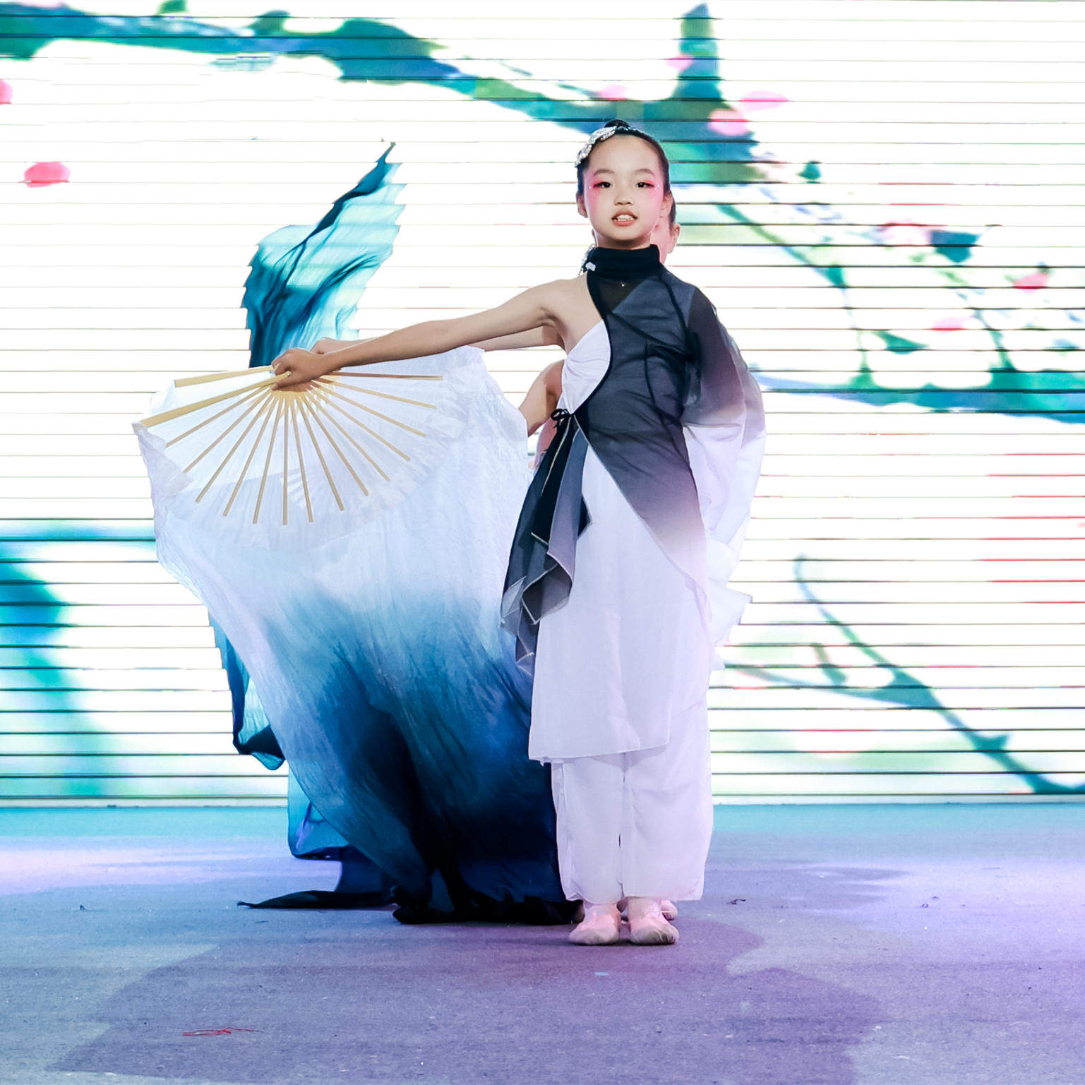 水墨兰亭演出服古典舞水墨书简舞九州同扇子左手指月水墨兰亭道具