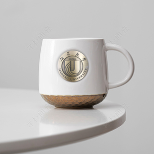 江苏大学铜牌纪念品马克杯子毕业礼陶瓷水杯定制logo咖啡伴手礼物
