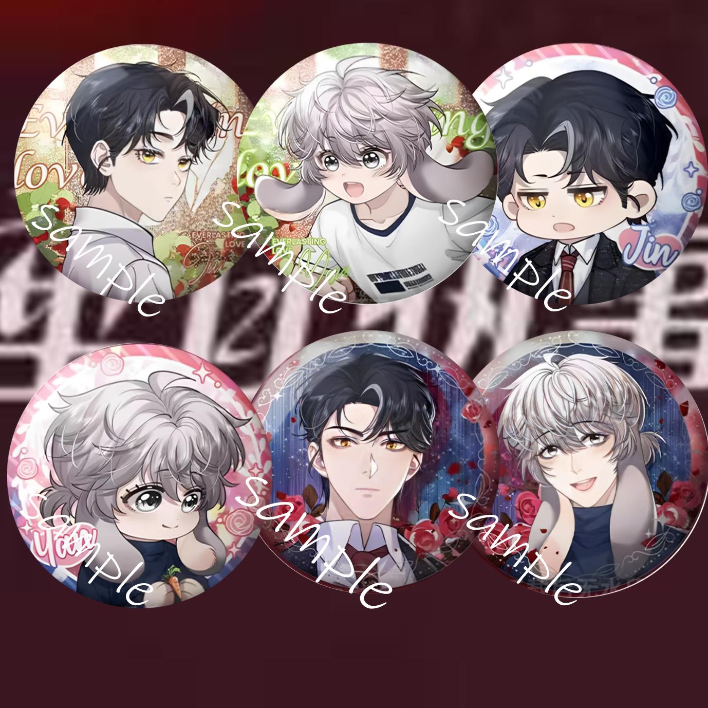 垂耳执事玫瑰系列吧唧 周边