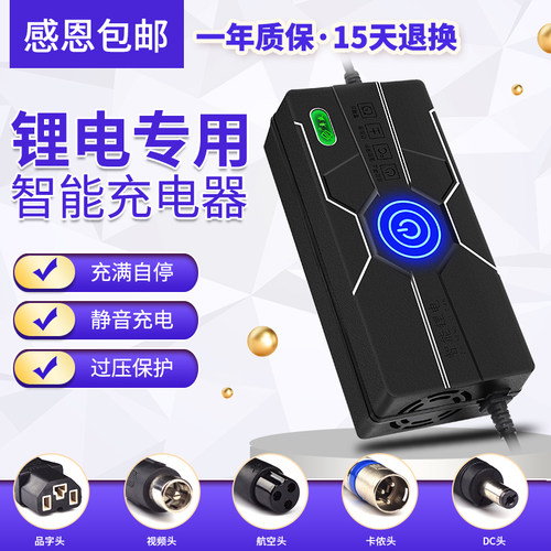 锂电充电器48V12AH智能快速充电星恒新日爱玛雅迪电动车通用