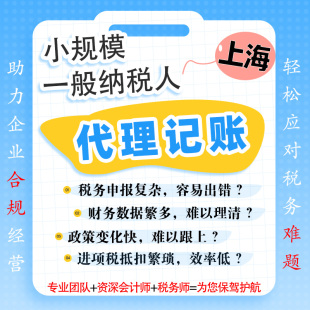 上海一般纳税人财务代理记账报税公司零申报会计做账小规模年报