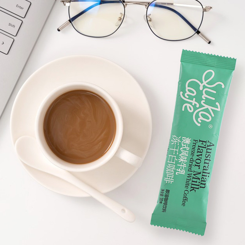 苏卡冻干咖啡意式拿铁蓝山风味白咖啡30g*16条提神速溶咖啡学生