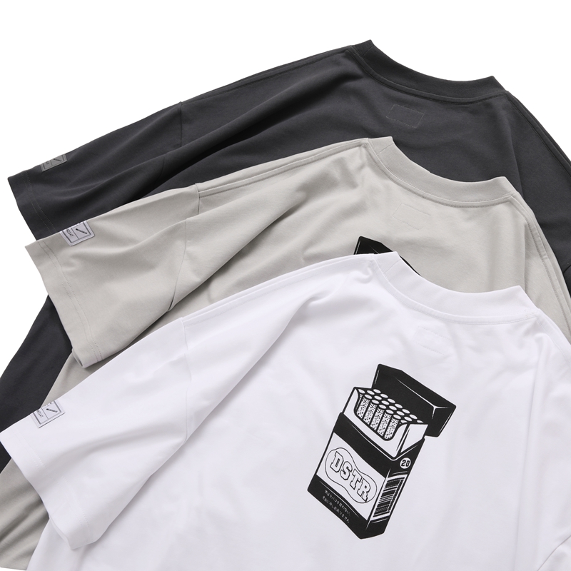 DRIVESTRAIGHT 23SS日系休闲复古宽松印花短袖男女圆领T恤DSTR