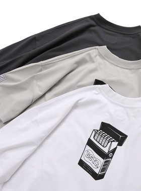 DRIVESTRAIGHT 23SS日系休闲复古宽松印花短袖男女圆领T恤DSTR