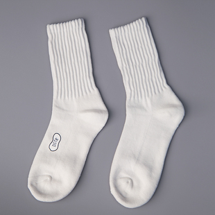 DRIVESTRAIGHT 23SS日系休闲百搭长筒袜纯棉运动潮流印花纯色长袜