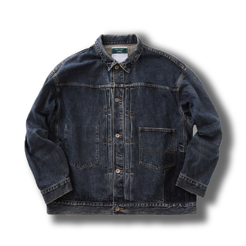 Camdrce × Drive Straight联名水洗破坏牛仔夹克外套