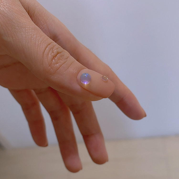 人鱼鲛珠putone putone夏日小清新彩虹色幻彩平底半圆珠美甲饰品