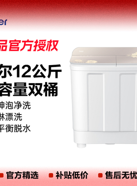 海尔洗衣机11/12/13公斤半自动双缸家用出租节能大容量洗衣机86a9