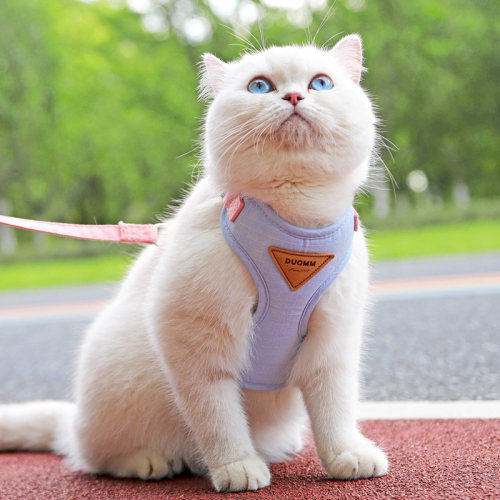 猫咪牵引绳防挣脱外出专用遛猫绳英短背心式猫链子小奶猫绳工字型-封面