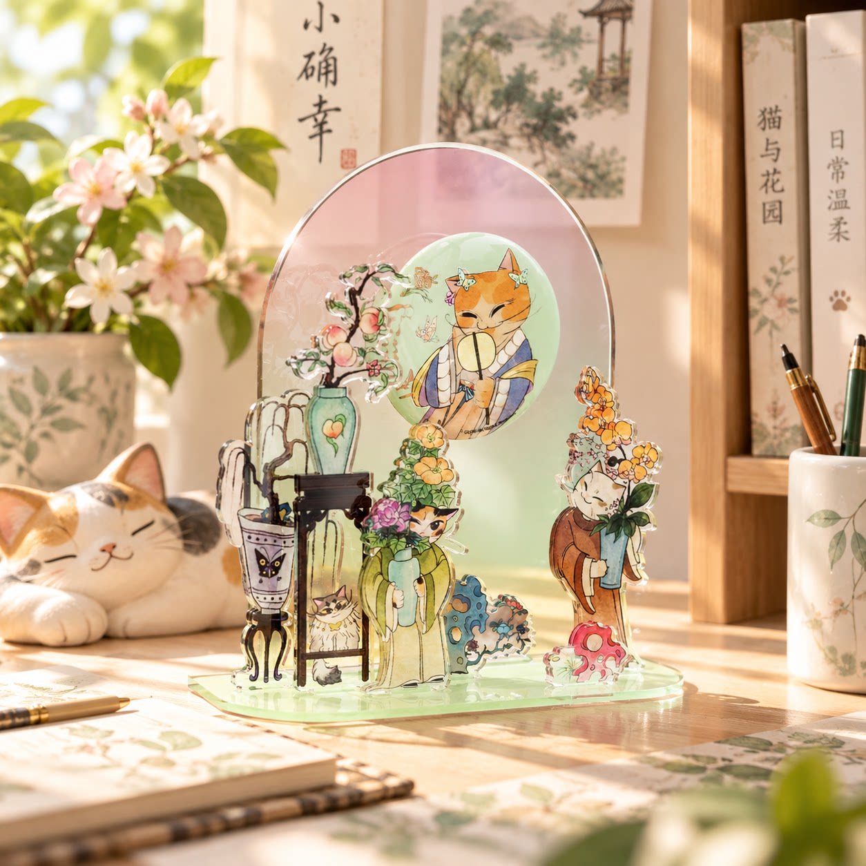 四象风物猫仙亚克力谷美磁吸吧唧展示架谷子框徽章吧唧徽章托摆件