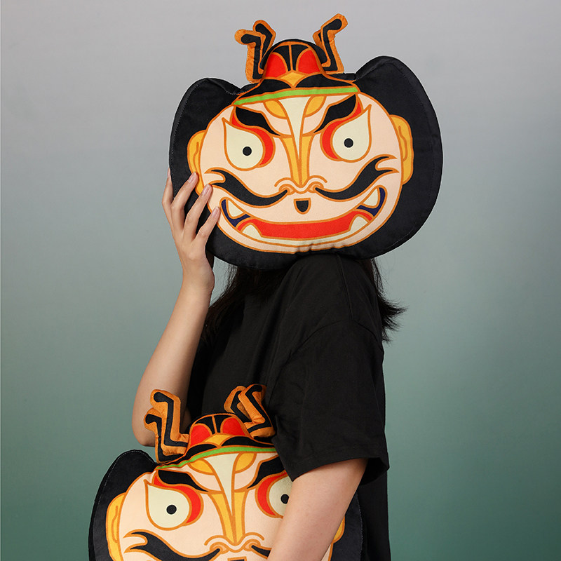 四象风物手绘卡通钟馗抱枕沙发客厅靠枕床头靠背午睡办公室护腰靠