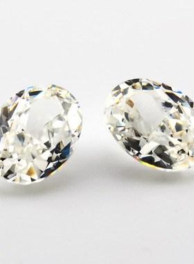 蛋形冰花切米黄色锆石 人造宝石高碳钻戒面裸石未镶嵌轻奢高级感