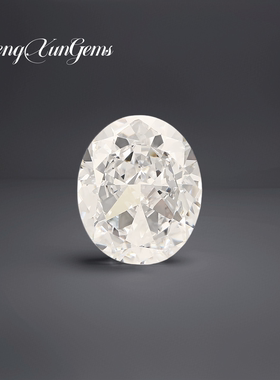 蛋形冰花切白色锆石 椭圆形人造宝石高碳钻戒面裸石轻奢高级感