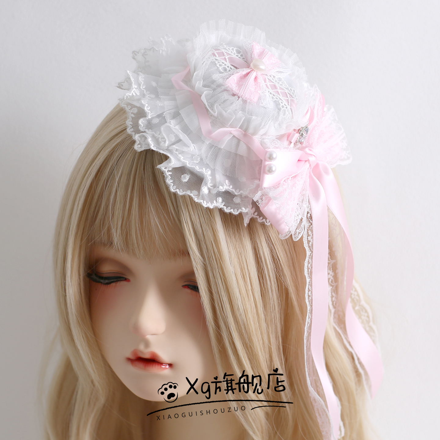 粉白色洛丽塔蛋糕Lolita配饰可搭恋姬昭和doll心情限定小礼帽