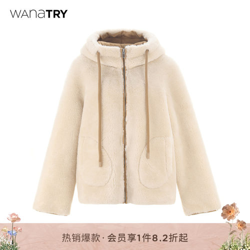 wanatry环保皮毛一体毛绒外套女