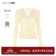 wana 简约百搭上衣女 新款 try莱赛尔温柔显瘦假两件针织开衫 春季