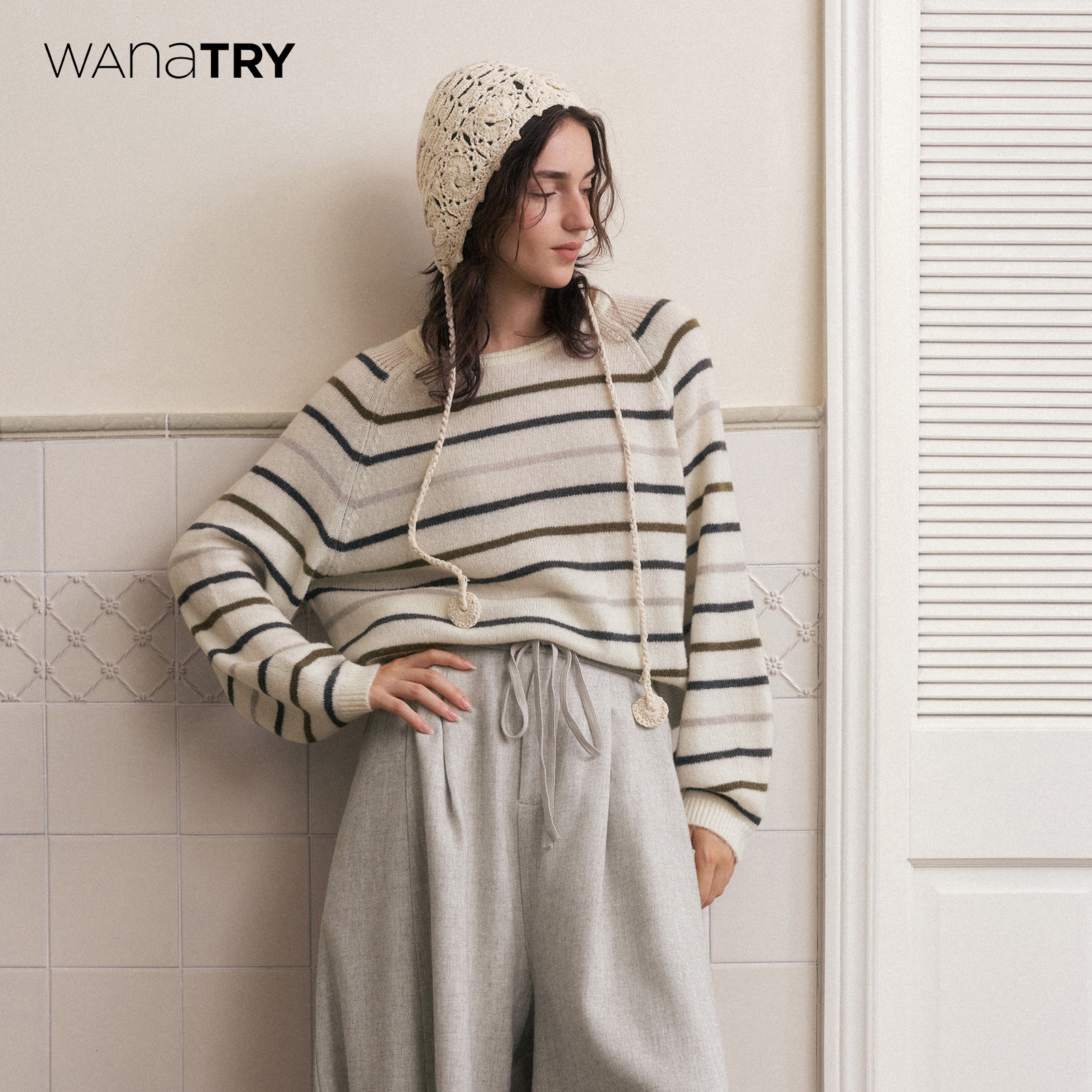 wanatry羊毛软糯套头针织衫