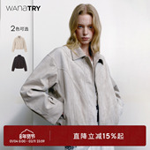 利落气质高级女款 wana try环保麂皮翻领杏色夹克2025早秋新款 上衣