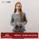 wana 上衣 精致女款 try瀑布流苏亮片毛衣灰色节日限定2025冬季 新款