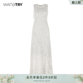 简约优雅连衣裙无袖 新款 裙子 try羊毛羊驼毛慵懒感长裙灰冬季 wana