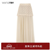 新款 wana try针织包臀裙配闪亮亮百褶长裙金色两件套半裙2025秋季