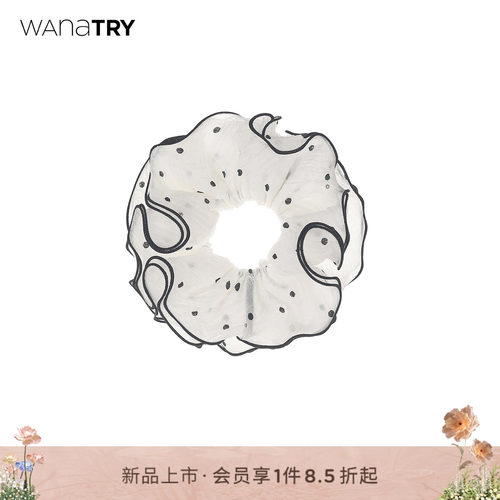 wanatry莱赛尔波点俏皮花边发圈