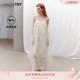 温柔女款 新款 长裙 try飘渺仙气白露杏色吊带连衣裙2026夏季 wana