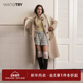 明星同款 wana try100%绵羊毛复合皮毛一体外套冬季 新款 上衣女