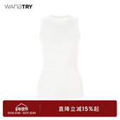 无袖 wana 背心 新款 女长款 try 奶白色极简工字斜角开衩设计感夏季