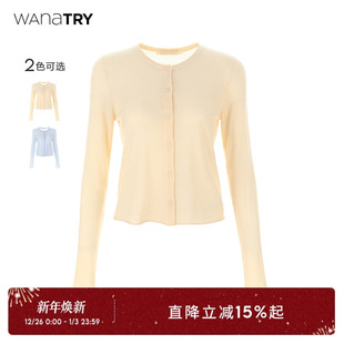 针织衫 wana 舒适温婉韩系女款 新款 软糯上衣 try水溶羊毛轻薄开衫