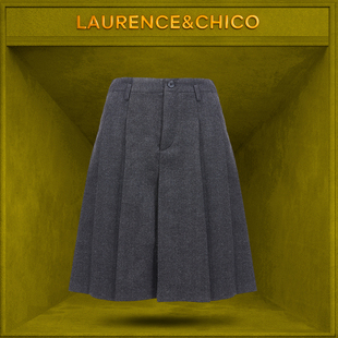 LC经典毛呢伞裙，黑墨