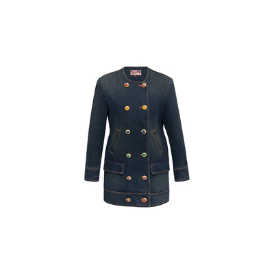 LC灵蛇扣牛仔收腰外套，胡桃棕