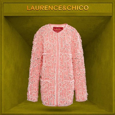 LC海螺珠猫抓牛仔蕾丝Oversize外套