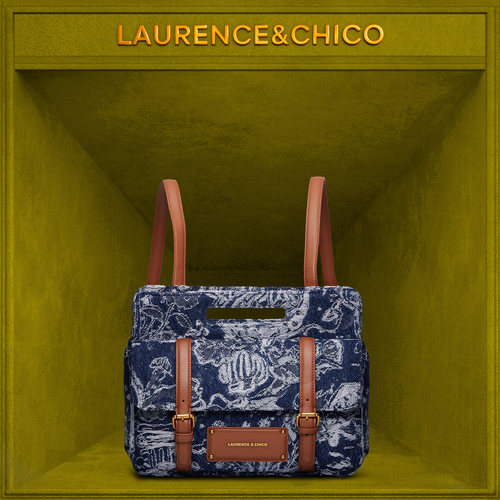 LC蓝色天中花园牛仔双肩包