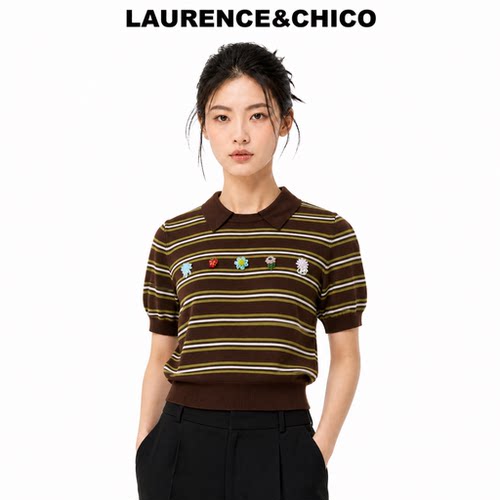Laurence & Chico【春夏新品】LC灵蛇扣针织镂空V领开衫