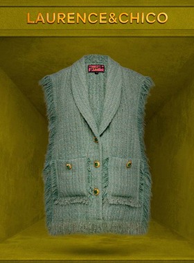 LC灵蛇扣粗花呢百搭披肩,瓦松绿